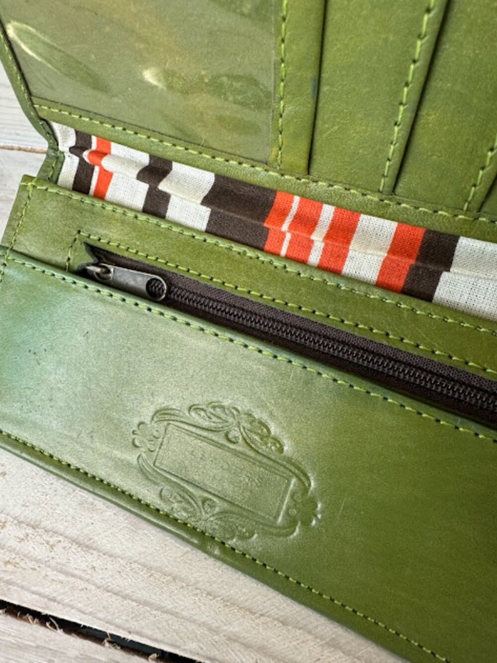 Leaders in Leather Green Tooled Wallet - Picture 9 of 9
